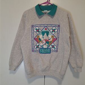 Gopher Sport Vintage Home Heart Sweatshirt with Collar Size Medium